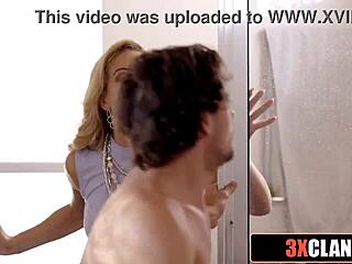 lucky bastard fucks stunning milf and her stepdaughter