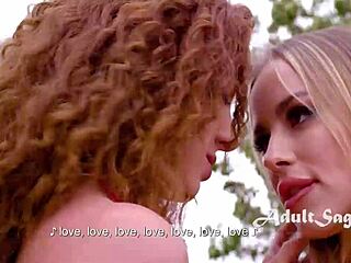 Hot and sexy lesbian scene with Anna Claire Clouds and Lumi Ray in a Baywatch babe costume.