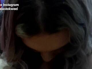 Gabriela Stokweel MILKS the COCK in a wild group scene