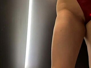 Intense amateur masturbation leads to hot cum explosion in changing room.