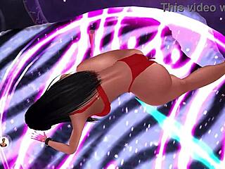 Exotic dancer performs in 3d animation