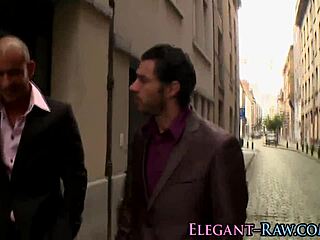 euro glamour group enjoys double penetration scene