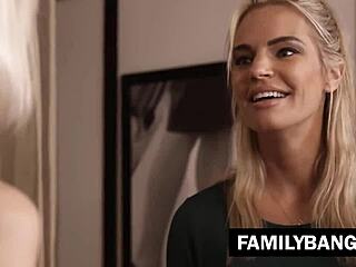 Stepmother and stepdaughter’s forbidden passion ignited in a shopping store