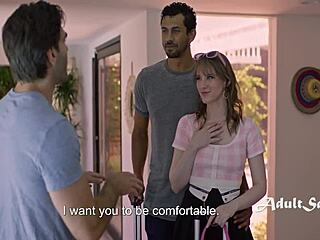 Landlord shares petite girl with huge cocks