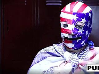 Sexy Wrestler Engages In Double Toy Action