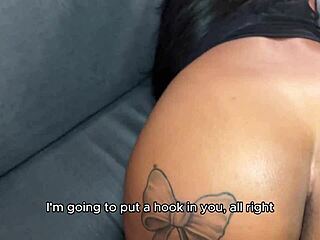 Man, stepson nails Leyne Rodriguez stuck on the couch!