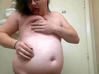 Shemale teases with panties and ripped clothes