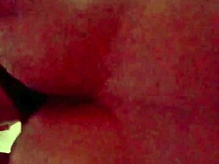 A black cock penetrates a big natural tits brunette in a doggy style while a neighbor watches.