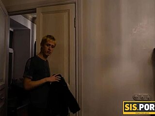 Dirty stepsister sucks and fucks cock blindfolded!