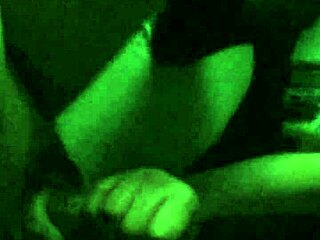 Cute petite girlfriend gives handjob to friend ending in cumshot