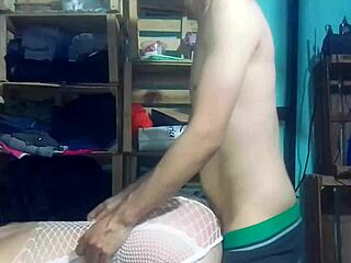 latina couple fucks doggy in dress