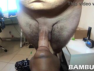 Ebony Teen Slut Deepthroats Big White Cock In POV