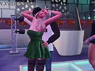 Horny blonde stepsister gets fucked by stepbrother and stranger in Sims 4 3D animation