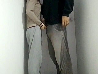 We fucked standing until he ejaculated inside her, with ass shaking and spanking