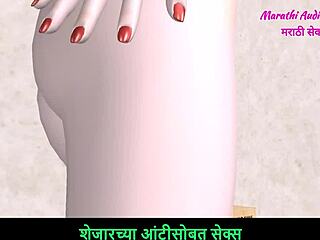 cute teen girl in 3d anime gives sexy poses with marathi audio