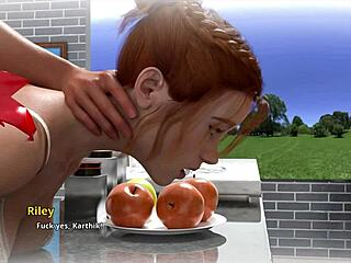 karthik is fucking riley in his dream, starting with a blowjob and moving to a footjob in this college kings game scene.