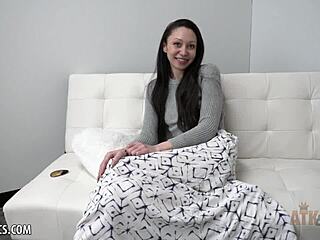 Classy Minnie Boom Fingers Her Juicy Pussy in Solo Action.