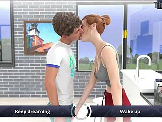 karthik is fucking riley in his dream, starting with a blowjob and moving to a footjob in this college kings game scene.