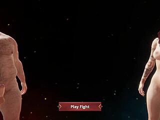 Ethan vs Kiara in Naked 3D Wrestling Fight