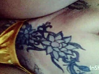 In this homemade video, a tattooed latina with a fat curvy ass goes crazy in sexy action