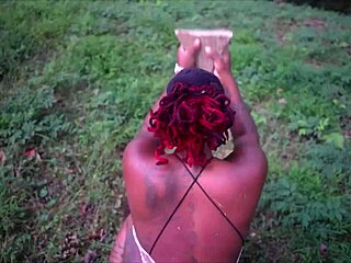 ebony whore in halloween cosplay gets rough