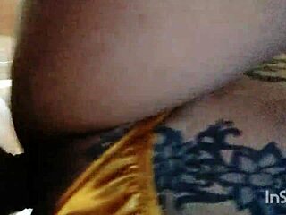 In this homemade video, a tattooed latina with a fat curvy ass goes crazy in sexy action