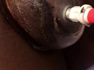 Pussy pump causes squirting orgasm