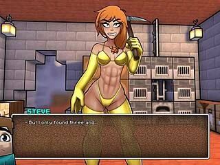 In this parody, we give our girl a golden bikini in hornycraft.