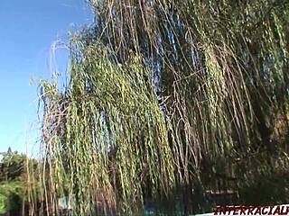 Big ass blonde milf bent over for doggystyle facial