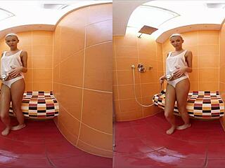 karol lilien gets hot for cock in shower and room