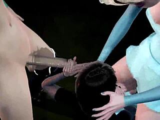 mavis loving a hot threesome with elsa and anna at hotel