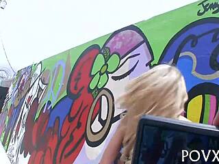 Chrissy saunders engages in rough fucking, blowjob, and hardcore sex with small tits in pov.