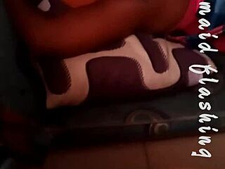 whytehawk gives quick creampie to ebony maid from behind