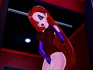 Jessica Rabbit Fingers Her Pussy to Orgasm in Hotel Room - Cartoon Hentai!