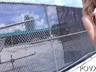 Chrissy saunders engages in rough fucking, blowjob, and hardcore sex with small tits in pov.