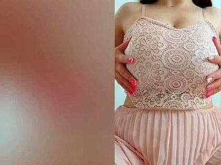 Pretty Girl in Pink Dress Teases with Big Tits for Luxuryorgasm