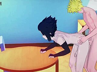 Naruto and Sasuke engage in intense hentai sex with blowjobs and cumshots