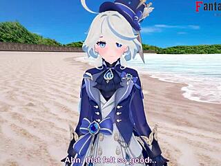 Furina gets wild banging on the beach in Genshin Impact full scene.