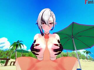 Arlecchino Bikini Sex Slams Hard on Beach Fantasy