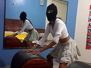 Delicious Chocolate Latina Brunette Excites Herself In Amateur Porn, Touching Her Big Ass And Tits.