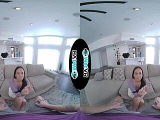 WetVR Huge Thick Dick Slides Deep Into Skinny Brunette's Pussy for Hardcore Blowjob and Creampie in VR Porn