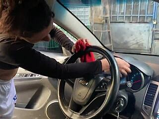 Intense Car Wash Fuck Ends With Facial Cumshot