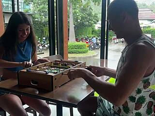 Talking about oral sex.