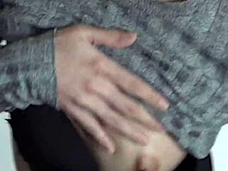 Candie Cross kneels for a messy facial blowjob