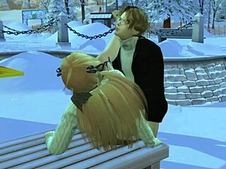 Wow, in this 3D game, we have sex on a snowy day in public!