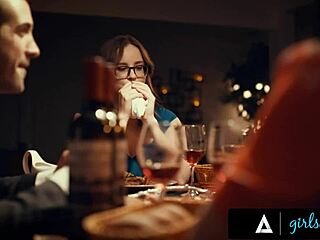 Lonely wife cheats with husband's boss Angela White during intimate dinner