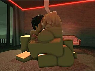 Pounding the fuck out of my bunny slut in roblox porn! 😈