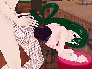 Nejire Hado, Tsuyu Asui, Izuku Midoriya in Bunny Girl Outfits Have Wild Sex - My Hero Academia Hentai.