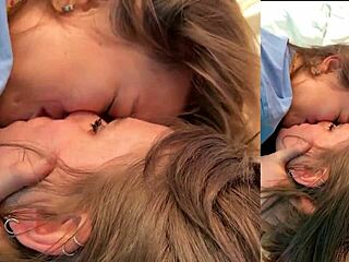 Birthday surprise turns into hot kisses and pussy play. Blowjob ends with an internal cumshot for her.