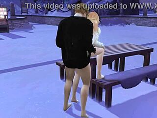 Wow, in this 3D game, we have sex on a snowy day in public!
